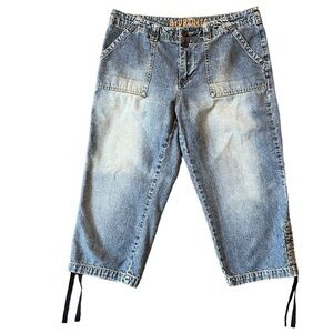 Hydraulic Women's Tie Hem Cropped Capri Jeans Size 12